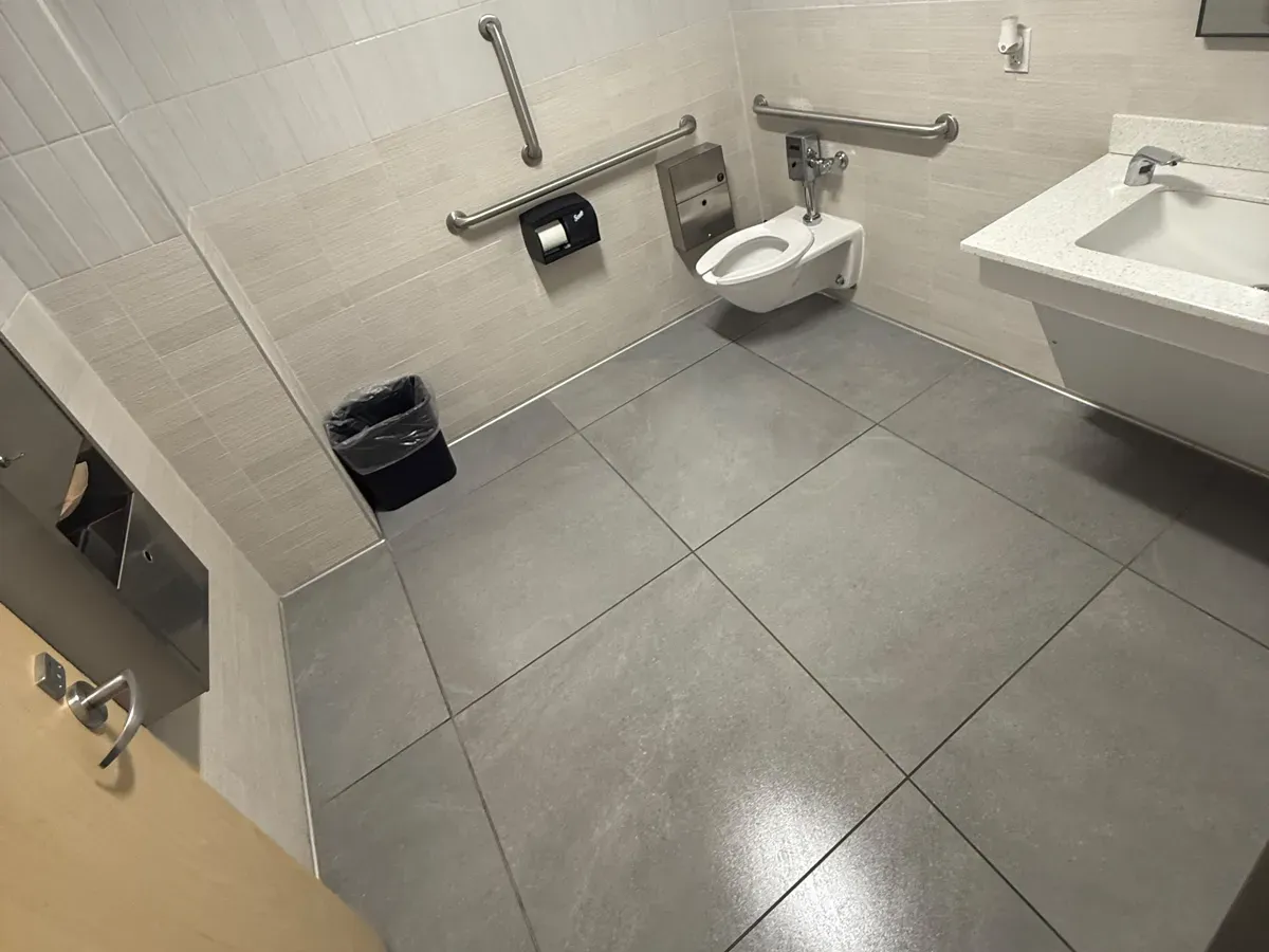 Dealership restroom cleaned and sanitized